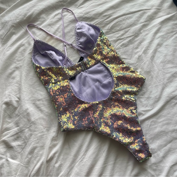 For Love and Lemons Glimmer Sequin Bodysuit - Picture 6 of 9